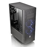 Thermaltake Core X71 Tempered Glass Edition SPCC ATX Full Tower Tt LCS Certified Gaming Computer Case with 2 140 Blue Front Fan + 1 140 Black Rear Fan Pre-Installed CA-1F8-00M1WN-02