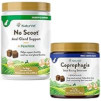 NaturVet – Coprophagia Stool Eating Deterrent – Deters Dogs from Consuming Stool – 130 Soft Chews & No Scoot for Dogs - 120 Soft Chews - Supports Healthy Anal Gland & Bowel Function