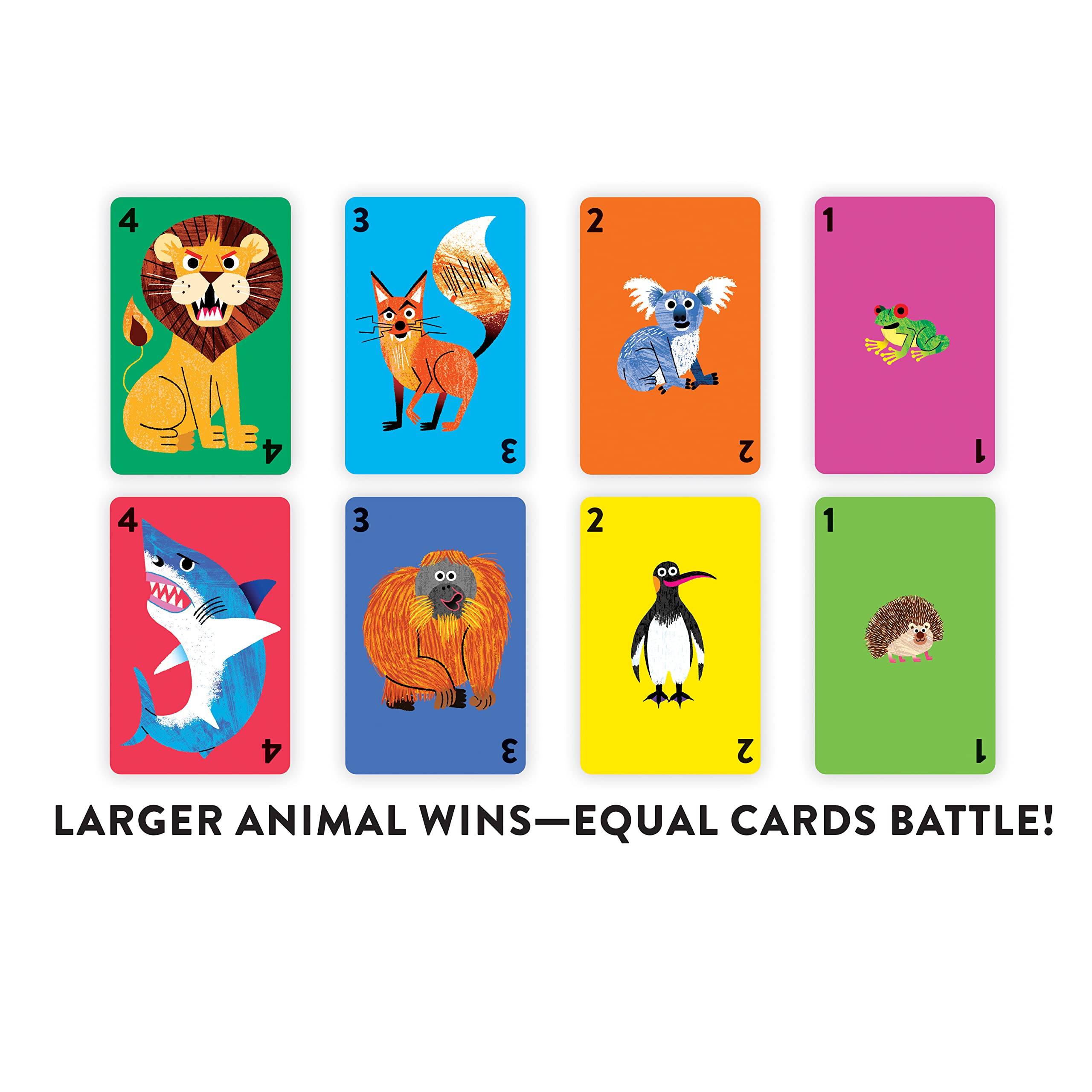Mudpuppy Wild King! – Animal Version of Classic Kids War Card Game with Adorable Illustrations of Wild Animals for Children Ages 4 and Up, 2-4 Players