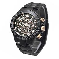 JONH Harrison JH-002BKAP Men's Automatic Watch, Black, Black