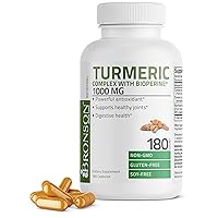 Turmeric Curcumin with BioPerine - High Potency Premium Joint Support with 95% Standardized Curcuminoids - Non-GMO Capsules with Black Pepper - 180 Count