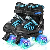 Adjustable Toddler Kids Roller Skates with Light Up Wheels for Boys Girls Beginners for Indoor Outdoor Sports