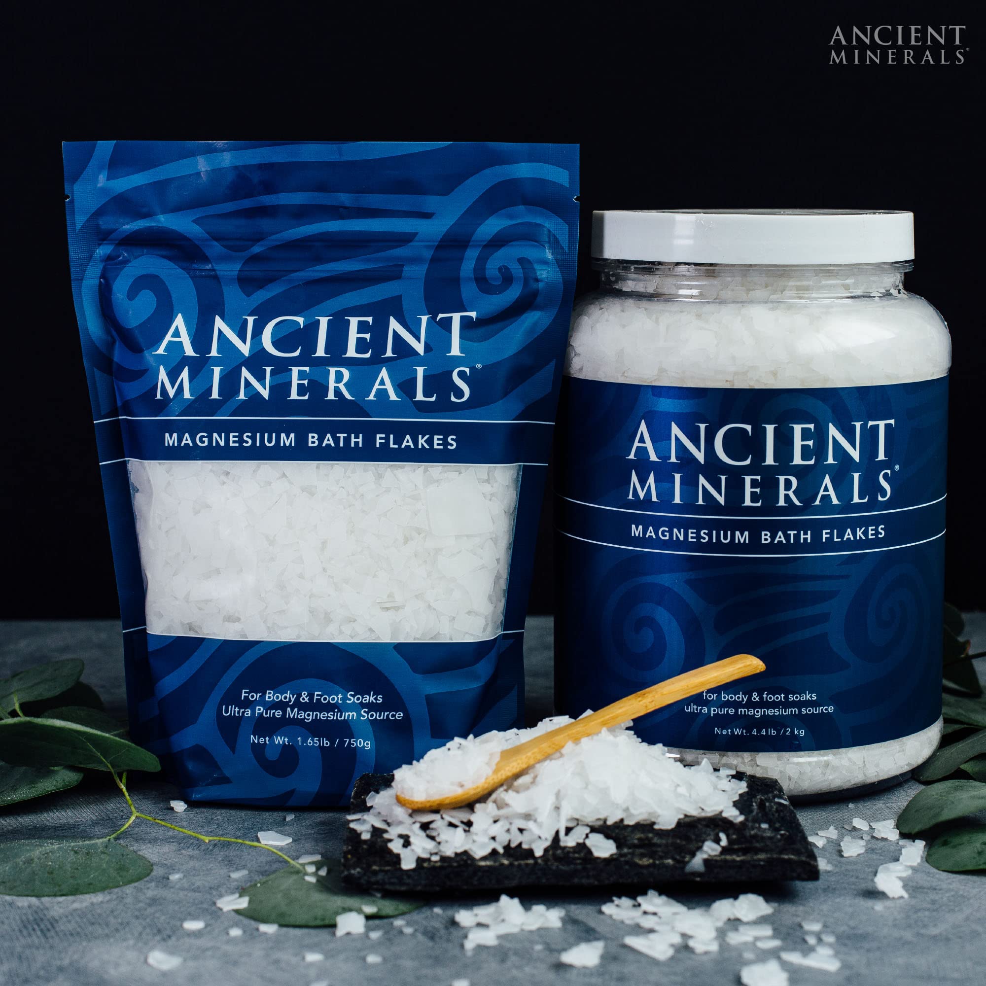 Ancient Minerals Magnesium Bath Flakes - Enviromedica Magnetic Clay - Pure Genuine Zechstein Chloride - Natural Detox with Sodium and Calcium Bentonite Clay Powder