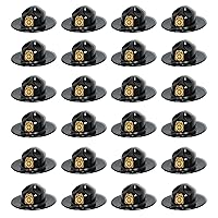 24 Piece Police Chief Plastic Trooper Party Hats – Halloween Costume Accessory, Black