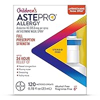 Children's Astepro Allergy Nasal Spray - Steroid-Free Antihistamine For 24-Hour Allergy Relief, Nasal Congestion, Runny Nose, 120 Metered Sprays, White, 0.78 Fl Oz (Pack of 1)
