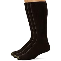 GOLDTOE Men's Cotton Fluffies Crew Socks 3 Pack