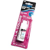 (1) LA Colors Rapid Dry Clear Super Nail Glue (.10 oz) Extra Strong Hold