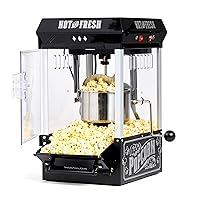 Nostalgia Popcorn Maker Machine - Professional Table-Top With 2.5 Oz Kettle Makes Up to 10 Cups - Vintage Popcorn Machine Movie Theater Style - Black