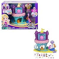 Polly Pocket Rainbow Funland Mermaid Cove Ride Playset, Polly & Mermaid Dolls, Accessories, Dispenser Feature for Surprises, Great Gift for Ages 4 & Up
