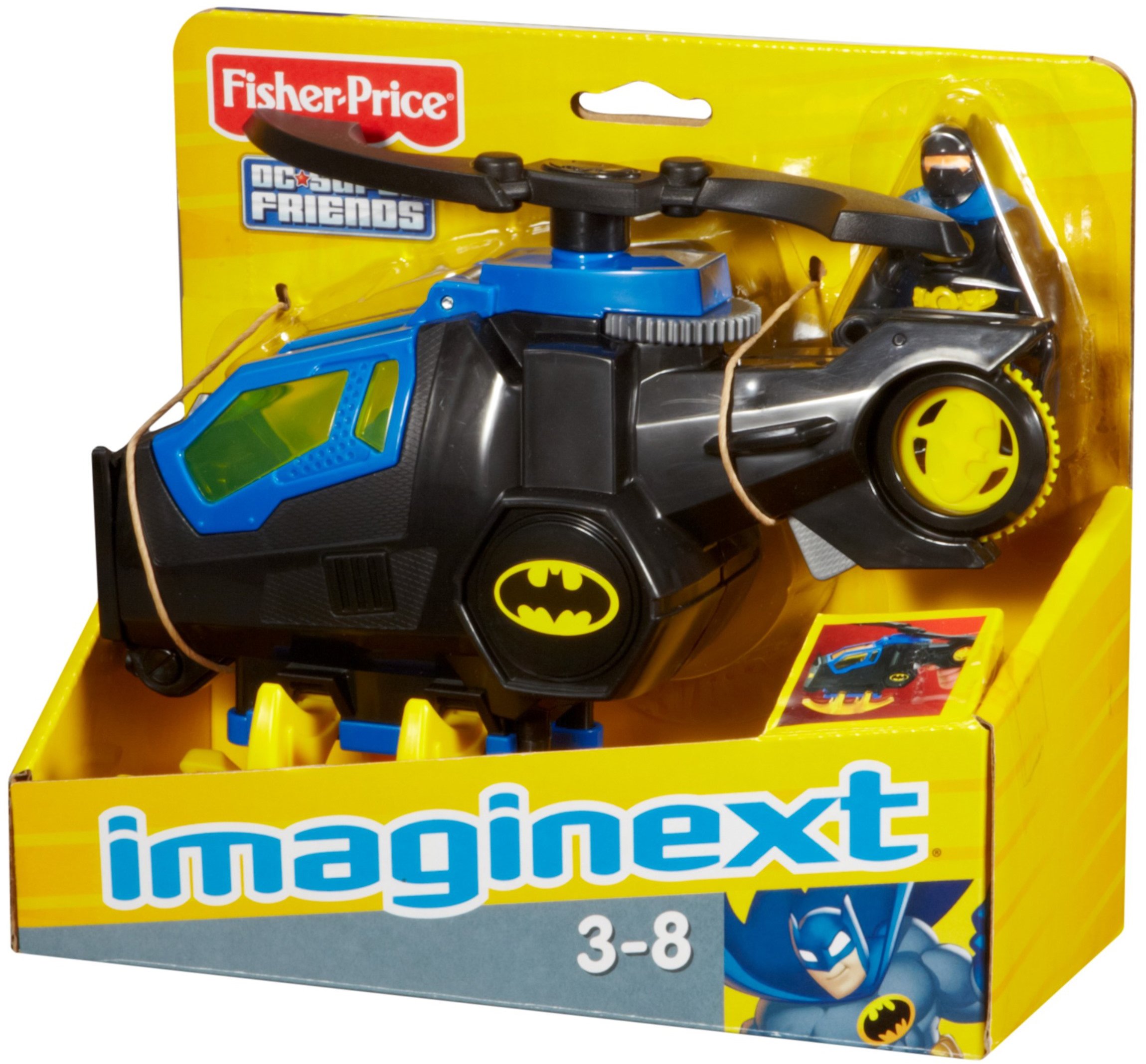 Imaginext DC Super Friends Batman Toy Helicopter with Spinning Propellers and Batman Figure for Preschool Pretend Play (Amazon Exclusive)