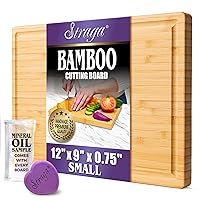 Premium Organic Moso Bamboo Cutting Board, 12