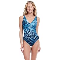 Gottex Women's Wildlife V-Neck Bustier Surplice One Piece