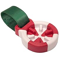 Furhaven Slow Feeder Fillable Dog Toy for Wet & Frozen Foods, Washable & Fridge Friendly w/ Durable Webbing for Toss & Fetch - Winter Wonder Mint Feeding Puck - Peppermint, One Size