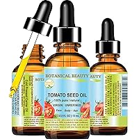 TOMATO SEED OIL 100% Pure Natural Virgin Unrefined Cold-pressed Carrier Oil 0.5 Fl oz 15 ml For Face, Skin, Body, Hair, Lip, Nails. Rich in Vitamin E, Lycopene by Botanical Beauty