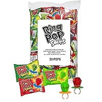 Ring Pop Bulk Sour Easter Candy Lollipop Variety Party Pack – 30 Count Lollipops w/ Assorted Flavors - Candy For Party Favors, Easter Egg Hunt, Easter Basket Stuffers, Gift Exchange