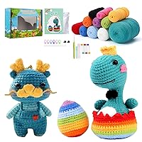 NovaWiseTech Crochet for Beginners, Animal Knitting Kits with Step-by-Step Video Tutorials, DIY Crochet Kits, Dinosaur Eggs or Dragon Patterns