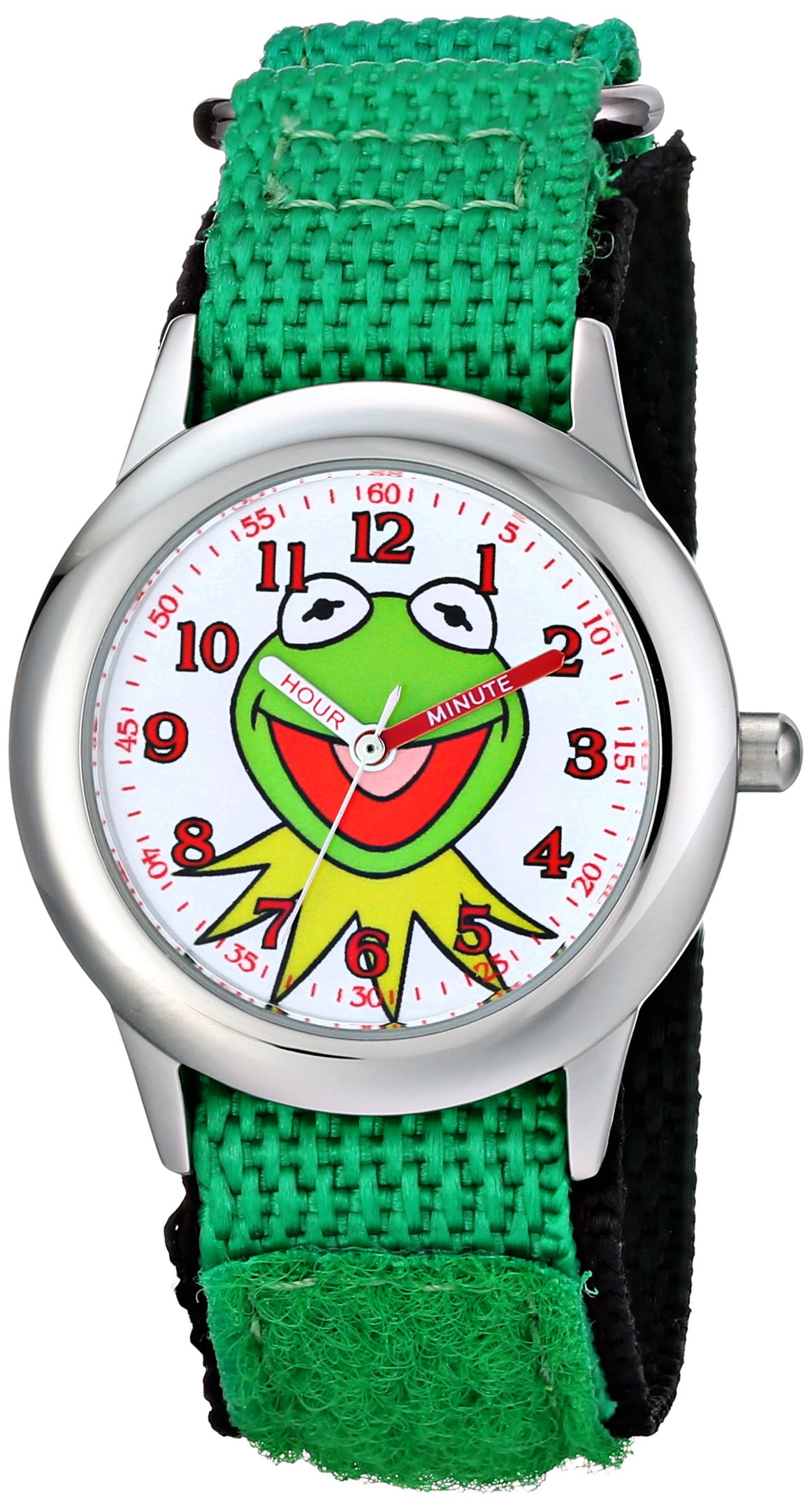 Disney Kids' W001623 The Muppets Kermit Stainless Steel Watch with Nylon Strap
