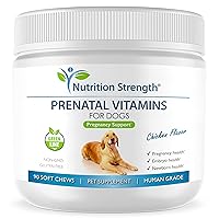 Prenatal Vitamins for Dogs to Support Development of Healthy Puppies, Promote Milk Production, with Folic Acid, Iron, Zinc, Iodine, B Vitamins for Pregnant Dogs, 90 Soft Chews