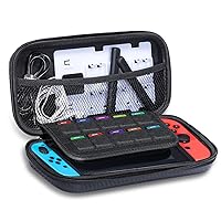 Case for Nintendo Switch Travel Carrying Protective Storage Bag with 10 Game Holder for Nintendo Switch (Black)