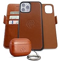 Dreem Bundle: Fibonacci Wallet-Case for iPhone 13 Pro with Om for Apple AirPods Pro 2 Case [Caramel]