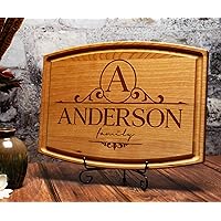 Personalized & Monogrammed Cutting Boards, Handmade Custom Wood Serving Board, Customized Gifts for Christmas, Wedding, Anniversary, Housewarming, Real Estate, Realtor Closing For Couples