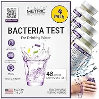 Coliform Bacteria Test Kit for Drinking Water - Easy to Use 48-Hour Water Quality Testing Kit for Home Tap & Well Water | EPA Approved Testing Method | Made in The USA | Incl. E Coli | 4-Pack
