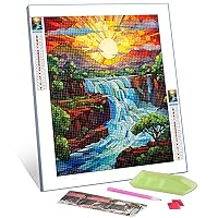 Native United State Diamond Painting DIY 5D, Numbering Kit,America Niagara Falls Crystal Rhinestone Diamond Painting Landscape at Sunset Pictures/Artwork Home Decor Adult Kid Boho Gift(12''Wx 16''H)