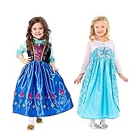 Little Adventures Ice & Alpine Princess Dress up Costume Set - Machine Washable Girls Child Pretend Play with No Shed Glitter (Size Medium Age 3-5)