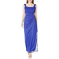 Alex Evenings Women's Long Cold Shoulder Dress (Petite and Regular Sizes)