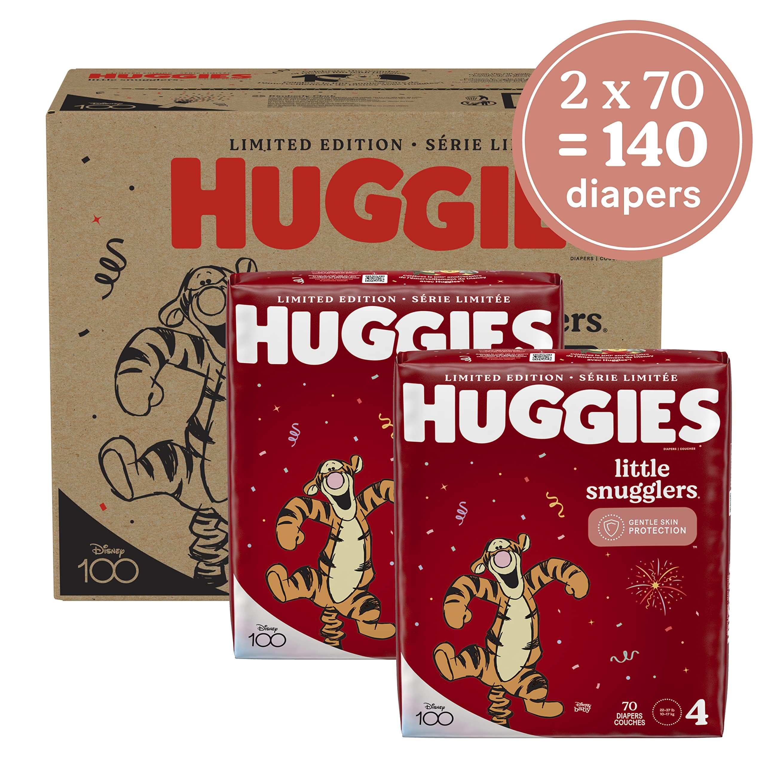 Huggies Little Snugglers Baby Diapers, Size 4 (22-37 lbs), 140 Ct
