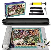 Antelope Puzzle Mat for 1000 1500 500 Piece Puzzles, Jigsaw Puzzle Mat Roll Up, 45.6 x 26 inch (116 × 66 cm) Bundle with 1000 Piece Puzzle for Adults, Whisper of Garden'