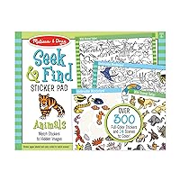 Melissa & Doug Seek and Find Sticker Pad, Animals (400+ Stickers, 14 Scenes to Color) - FSC Certified