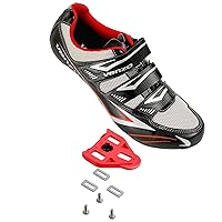 Venzo Bicycle Men's Road Cycling Riding Shoes - 3 Straps - Compatible with Peloton for Shimano SPD & Look ARC Delta - Perfect for Road Racing Bikes