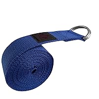 Clever Yoga Strap for Stretching – Yoga Straps in Standard 8 Foot or Extra Long 10 Foot Length 1.5 Inch Wide - Yoga Stretching Strap Thick Durable Cotton with Adjustable D-Ring