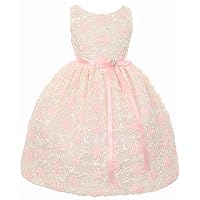 iGirlDress' Little Girls' Satin Embroidered Flower Girl Dress (2-8Y)