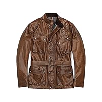 Mens Tough Long Spicy Look Genuine Lambskin Leather Jacket, Biker Jacket