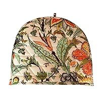 Large Tea Cozy for Teapot Insulated, Tea Cosy for Teapot Gifts Tea Cozies Covers Fit 1 to 6 Cup Neutral Kitchen Textiles Range, Tea Pot Cozy for Kitchen and Dining (Cream leaf print)