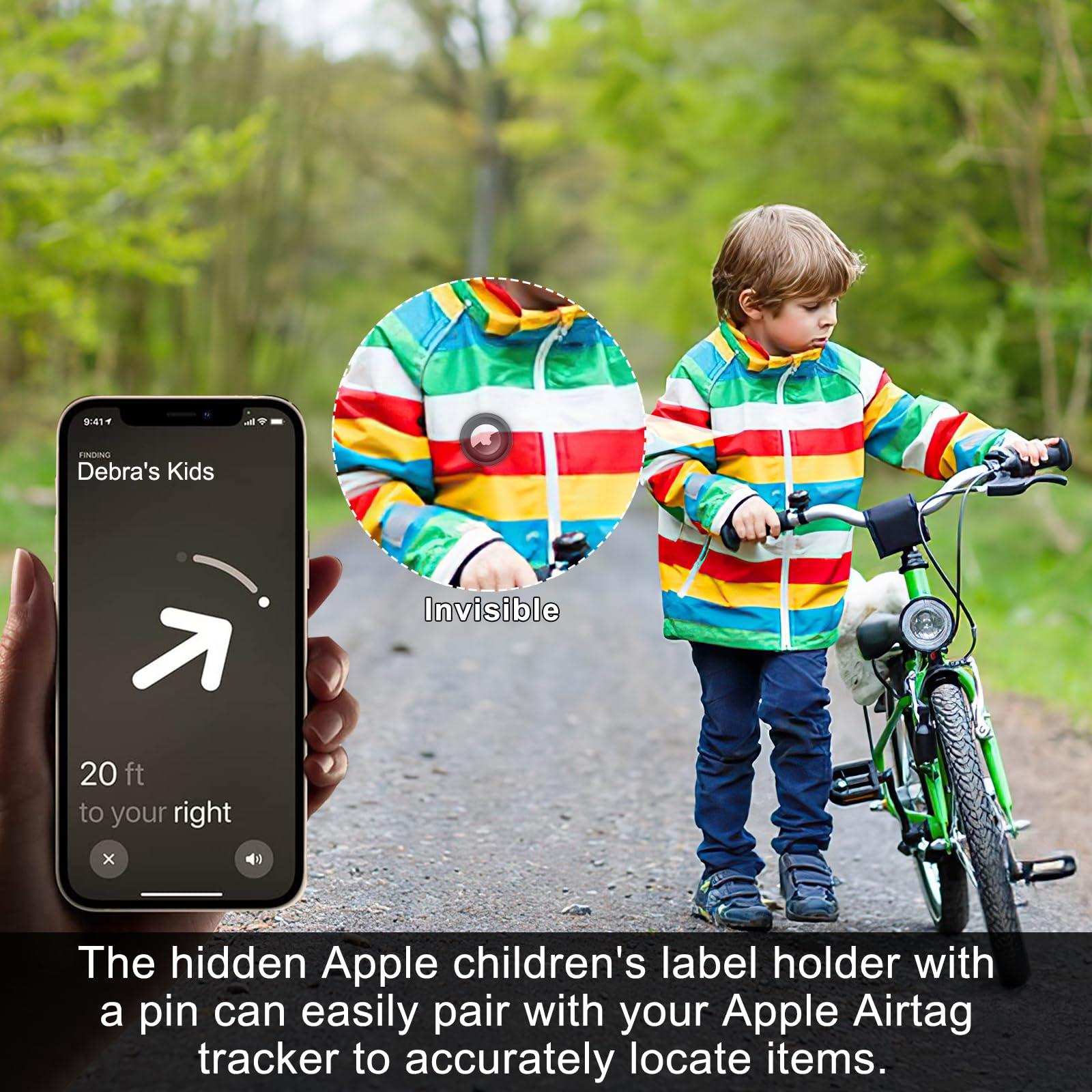 Apple Airtag Holder for Kids Hidden-2 Pack GPS Tracker Case,The Hidden Air Tags with pin is,sutable for Children, Elderly, Backpack,Luggage.(Upgraded Version)
