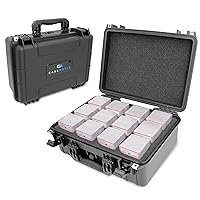 CASEMATIX Graded Card Case Compatible with 130 PSA Graded Sports Trading Cards, Waterproof Graded Slab Trading Card Box with 12 Precision Cut Graded Card Storage Box Dividers To Separate Cards
