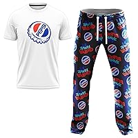 Pepsi mens 2-pc Lounge Set With T-shirt and Lounge Pant in Gift Box, Mountain Dew Designs in Sizes S-xl
