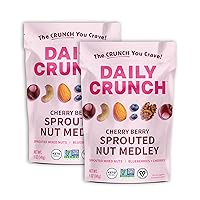 Daily Crunch Sprouted Almonds, Cherry Berry, Nut Medley, Non GMO, 5 Ounce (Pack of 6)