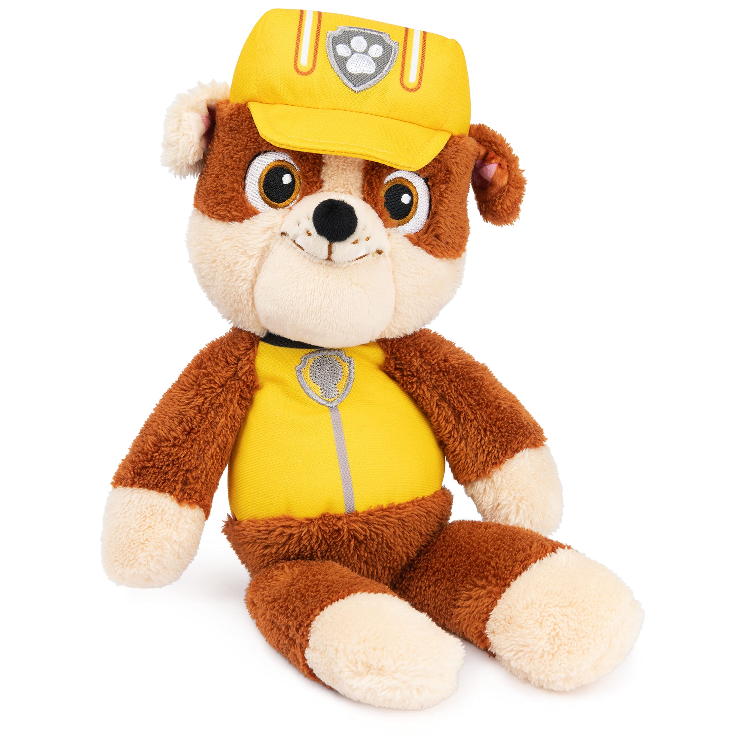 GUND PAW Patrol Official Rubble Take Along Buddy Plush Toy, Premium Stuffed Animal for Ages 1 & Up, Yellow/Brown, 13”