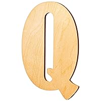 15 in. Letter Q, Unfinished Vintage Monogram Wood Letter. for Your DIY Decor Such as Door Hanger, Wall Decor, Alphabet for Birthday, Wedding (Q)