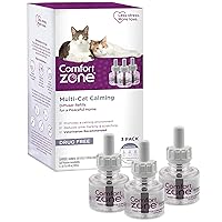 3 Refills | Comfort Zone Multi-Cat Pheromone Diffuser Refills (90 Days) for a Peaceful Home | Veterinarian Recommended | Stop Cat Fighting, Reduce Spraying, Scratching, & Other Problematic Behaviors