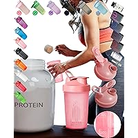 A Small Shaker Bottle(Coffee Cup Size)12 OZ/400 ML for Nutritional Shakes,Cute Pink (Lid & Cup) w. Classic Loop Hook & A Whisk Blender for Fast Mixing,BPA Free,Certified PP5,Dishwasher Safe,Leak Proof