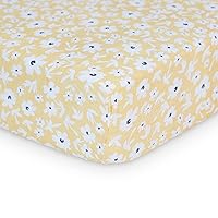 Lulujo Soft Cotton Baby Crib Sheet (Yellow Wildflower)