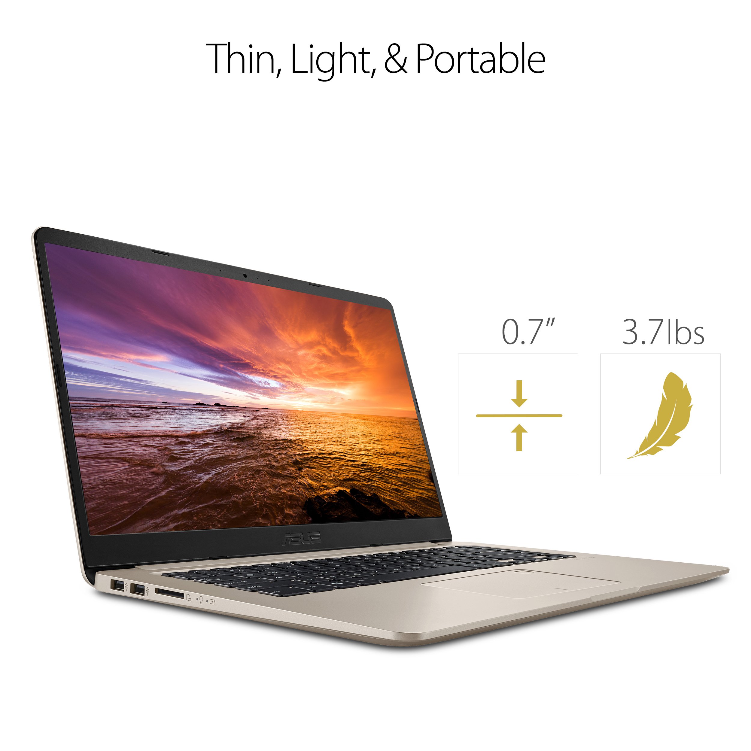 ASUS VivoBook S Ultra Thin and Portable Laptop, Intel Core i5-8250U processor, 8GB DDR4 RAM, 256GB SSD, 15.6” FHD WideView Display, ASUS NanoEdge Bezel, S510UA-DS51