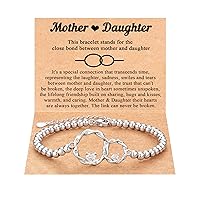 Tarsus Mothers Day Mother Daughter Gifts, Interlocking 2 Circles Bracelet, Mother Daughter Eternal Love Connected at Heart, Mom Gifts, Daughter Gifts, Birthday, Christmas