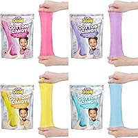 Oosh Cotton Candy Small Foil Bag 30g (4 Pack) by ZURU, Fluffy Slime, Stretch Slime, Grows 3000% in Size, Slime for Girls and Kids Multi