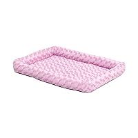 MidWest Homes for Pets Bolster Dog Bed 20L-Inch Pink Dog Bed or Cat Bed w/ Comfortable Bolster | Ideal for XS Dog Breeds & Fits a 20-Inch Dog Crate | Easy Maintenance Machine Wash & Dry